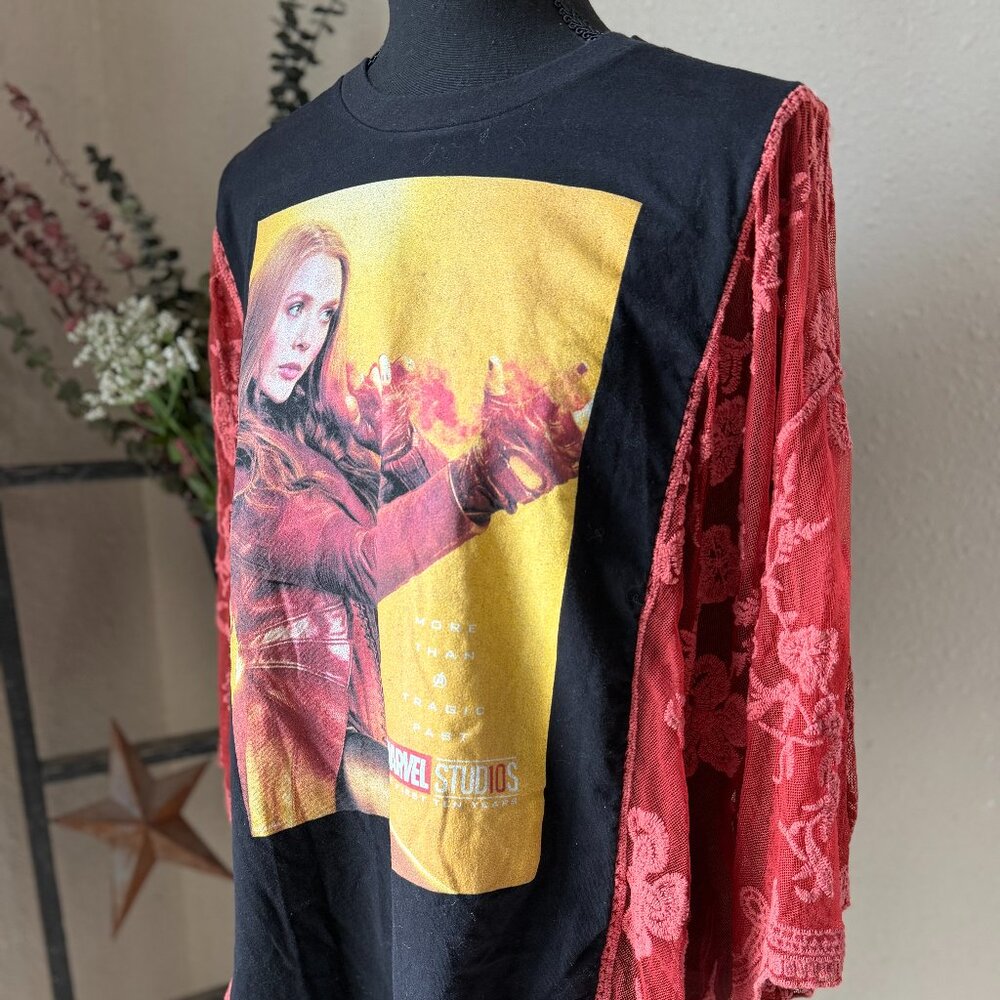 Marvel Scarlet Witch Wanda Maximoff Refashioned Upcycled Free Size Blouse OSFM